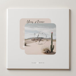 Tarjeta De Visita Cuadrada Boho | Arena | Estético