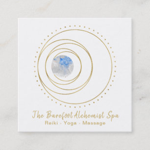 Tarjeta De Visita Cuadrada *~* Boho de oro la geometría sagrada Luna Lunar