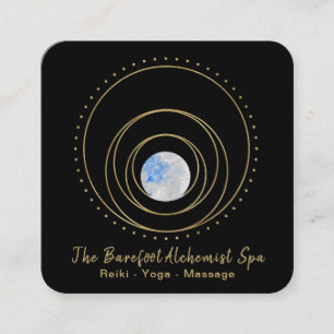 Tarjeta De Visita Cuadrada *~* Boho Geometría sagrada de oro Luna Lunar