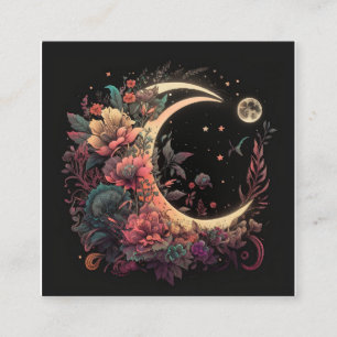 Tarjeta De Visita Cuadrada Boho Moon
