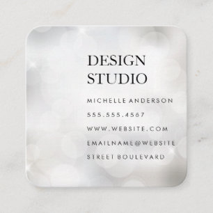 Tarjeta De Visita Cuadrada Bokeh   Diseño Studio