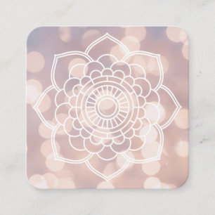 Tarjeta De Visita Cuadrada Bokeh y Mandala