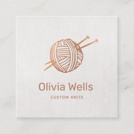 Tarjeta De Visita Cuadrada Bola crochet de punto