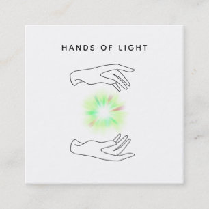 Tarjeta De Visita Cuadrada Bola de manos de la energía del *~* + Luz curativ