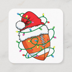 Tarjeta De Visita Cuadrada Bola deportiva de Santa Fútbol Hombres Navidades