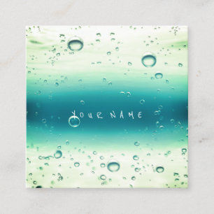 Tarjeta De Visita Cuadrada Bolas abstractas blancas del océano del agua de