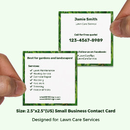 Tarjeta De Visita Cuadrada Bold Garden Maintenance "Call for a FREE quote!"