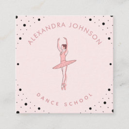 Tarjeta De Visita Cuadrada Bonito Ballerina Dance School Studio Social Media