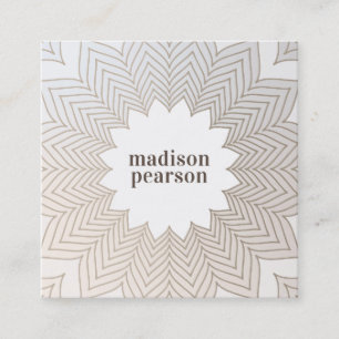 Tarjeta De Visita Cuadrada Bonito Floral Lotus Flower Mandala