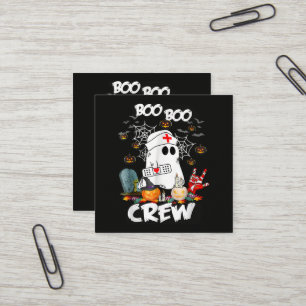 Tarjeta De Visita Cuadrada Boo Boo Crew Enfermera Fantasma Halloween Espeluzn