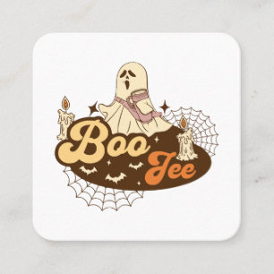 Tarjeta De Visita Cuadrada Boo-Jee Ghost Halloween divertido