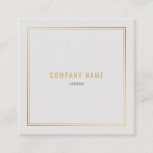 Tarjeta De Visita Cuadrada Borde del efecto de oro (Anverso)