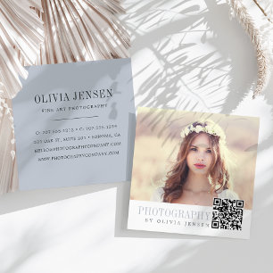 Tarjeta De Visita Cuadrada Borde elegante   Código QR del fotógrafo