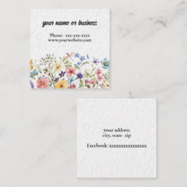 Tarjeta De Visita Cuadrada Borde floral