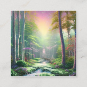 Tarjeta De Visita Cuadrada Bosque encantado