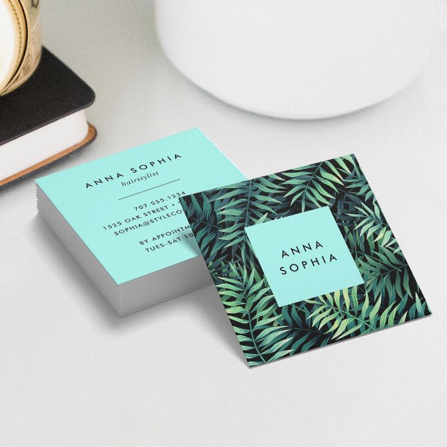 Tarjeta De Visita Cuadrada Botánico tropical (Subido por el creador)
