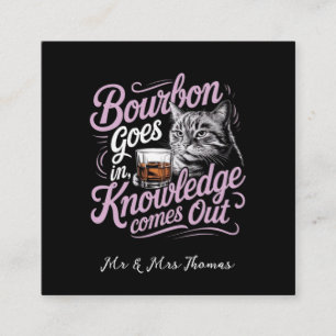 Tarjeta De Visita Cuadrada Bourbon Entra, La Sabiduría Sale A La Cita Perfect