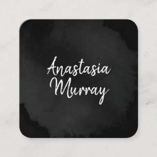 Tarjeta De Visita Cuadrada Boutique de lujo minimalista moderna en blanco y n