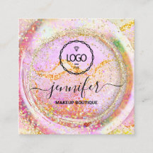 Boutique Luxury Shop Logo QR Code Holograph Gold