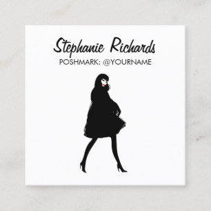 Tarjeta De Visita Cuadrada Boutique Mod Fashion Chica, Vendedor de Poshmark