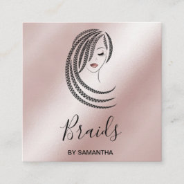 Tarjeta De Visita Cuadrada Braids Braider