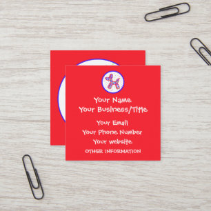 Tarjeta De Visita Cuadrada Bright Red Balloon Dog Square Business Cards
