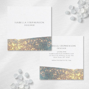 Tarjeta De Visita Cuadrada Brillo holográfico elegante moderno chic