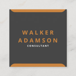 Tarjeta De Visita Cuadrada Bronce mínimo antiguo y negro mate