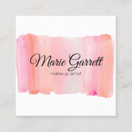 Tarjeta De Visita Cuadrada Brote de pincel de color rosa moderno