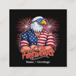 Tarjeta De Visita Cuadrada Bruh Hagamos fuegos artificiales Julio Cuarto Grac