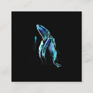 Tarjeta De Visita Cuadrada Buceador Scuba Bumpback Ballena Regalo de buceo