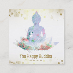 Tarjeta De Visita Cuadrada *~* Buddha Lotus AP33 Agua Botánica QR