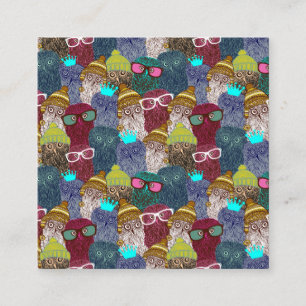 Tarjeta De Visita Cuadrada Búho en la corona