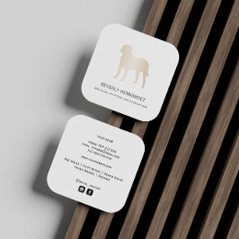 Tarjeta De Visita Cuadrada Bullmastiff de oro Perro Walker Entrenador de cach