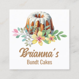 Tarjeta De Visita Cuadrada Bundt Cake Bakery