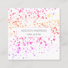 Tarjeta De Visita Cuadrada Bunte Kleckse Friseur Makeup Artist