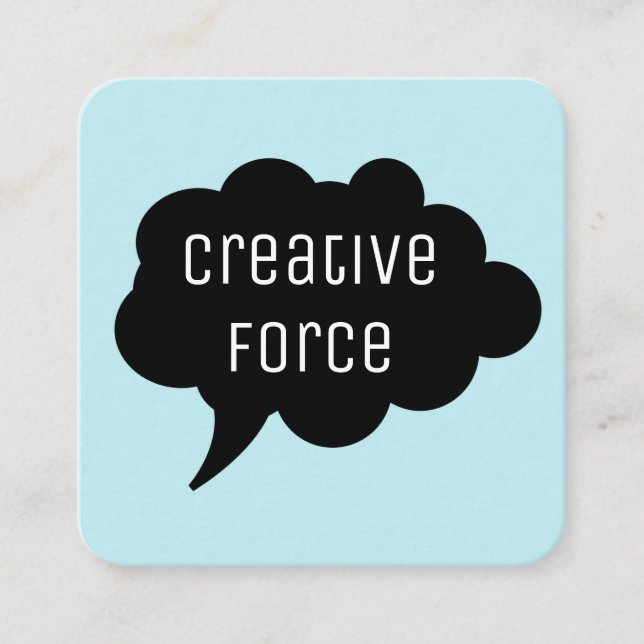 Tarjeta De Visita Cuadrada Burbuja de charla / Negro (Anverso)