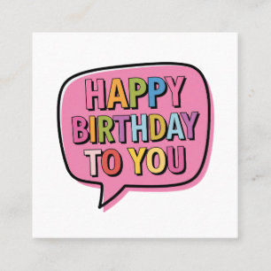 Tarjeta De Visita Cuadrada Burbuja de Feliz Cumpleaños