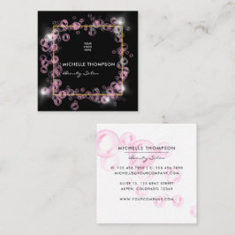 Tarjeta De Visita Cuadrada Burbuja de jabón rosa brillante industria de la be