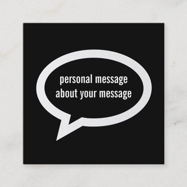 Tarjeta De Visita Cuadrada Burbuja de llamadas (Anverso)