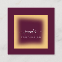 Tarjeta De Visita Cuadrada Burgundy Mustard. Artista de maquillaje Medios Soc