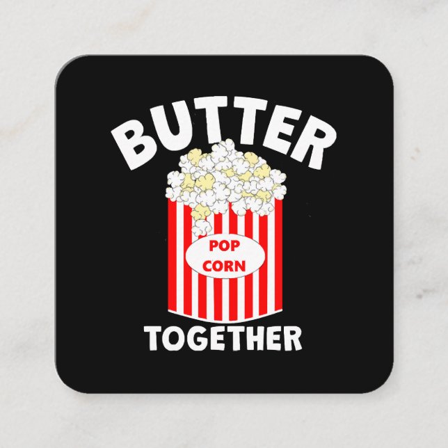 Tarjeta De Visita Cuadrada BUTTER Together Movie Popcorn (Anverso)