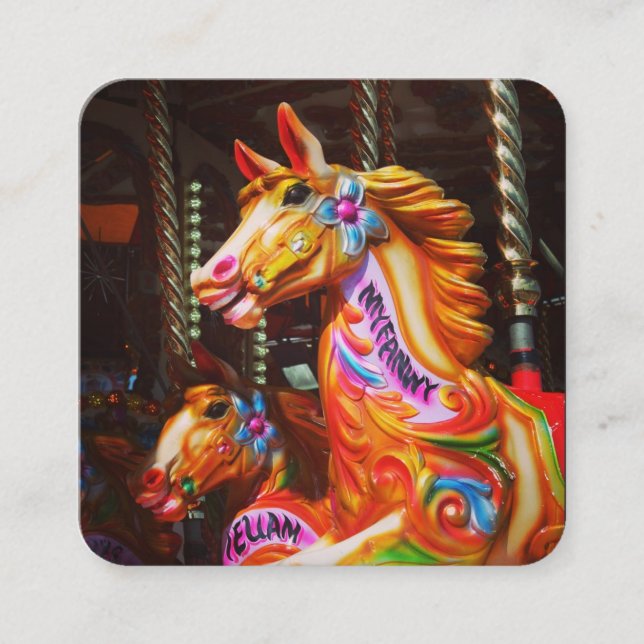Tarjeta De Visita Cuadrada Caballos de feria (Anverso)