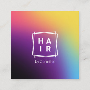 Tarjeta De Visita Cuadrada Cabello holográfico moderno y elegante en gradient
