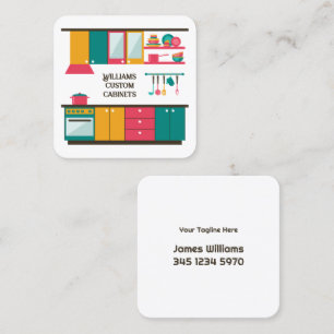 Tarjeta De Visita Cuadrada Cabinets de cocina personalizado