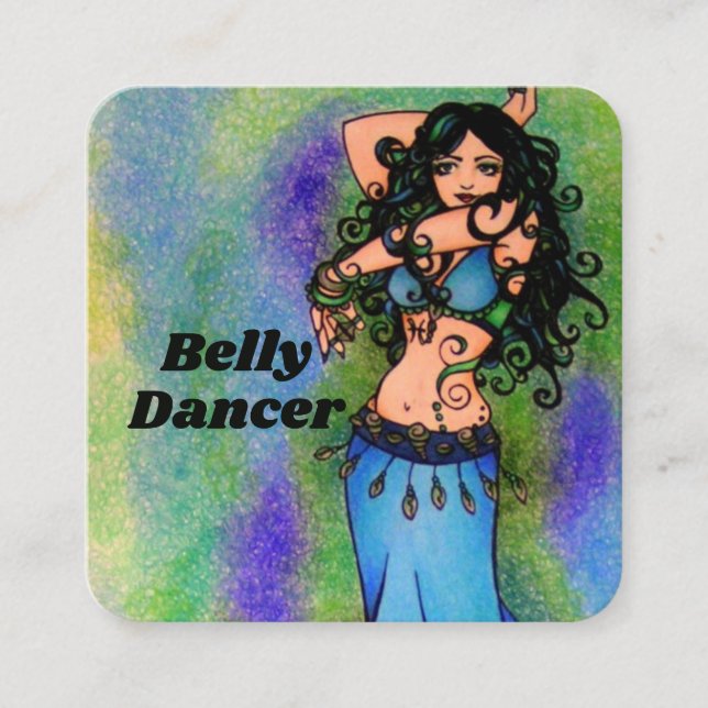 Tarjeta De Visita Cuadrada Cadena de llavero de bailarina de Belly Pisces (Anverso)