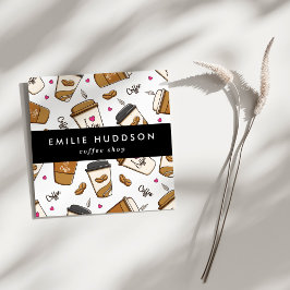 Tarjeta De Visita Cuadrada Café, Café, Frijoles, Barista, Cafetería