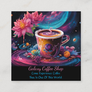 Tarjeta De Visita Cuadrada Café de Galaxia Jardín