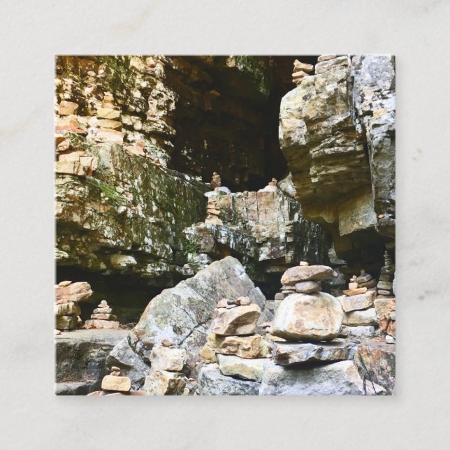 Tarjeta De Visita Cuadrada cairnas de rock de abono (Anverso)