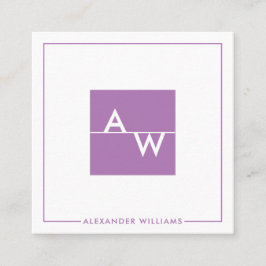 Tarjeta De Visita Cuadrada Caja monogramada formal